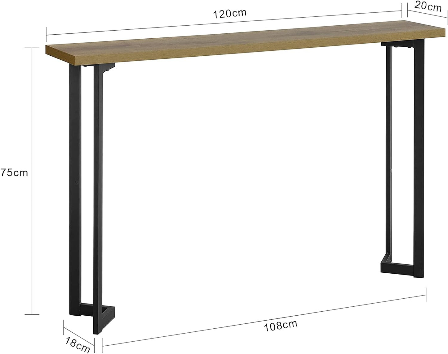 (UAE STOCK) SoBuy FSB50-PF, Console Table Hall Table Side Table End Table Living Room Table Sofa Table, W120 x D20 x H75cm