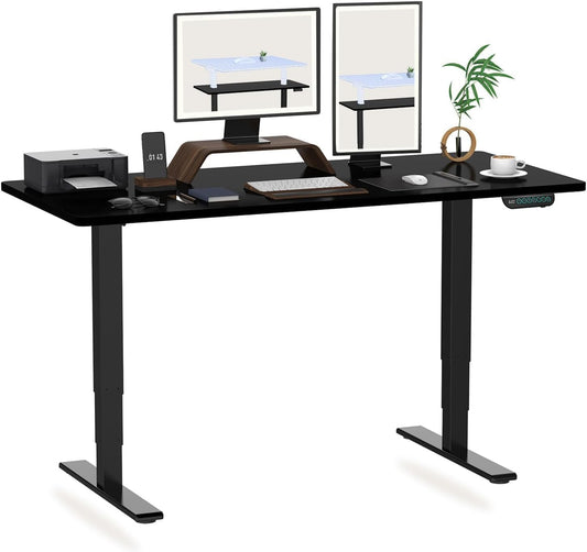 FLEXISPOT Electric Standing Desk E5, Height Adjustable Desk with Whole-Piece Board and Dual Motor 3 Stages, 48x24 Inch, 4 Presets, Large Load Capacity Stand Up Desk Workstation Home Office Computer