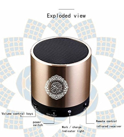 Siruiku Remote Control Speaker Portable Quran Speaker MP3 Player 8GB TF FM Quran Koran Translator USB Rechargeable Speaker, Secure Digital, Micro SD