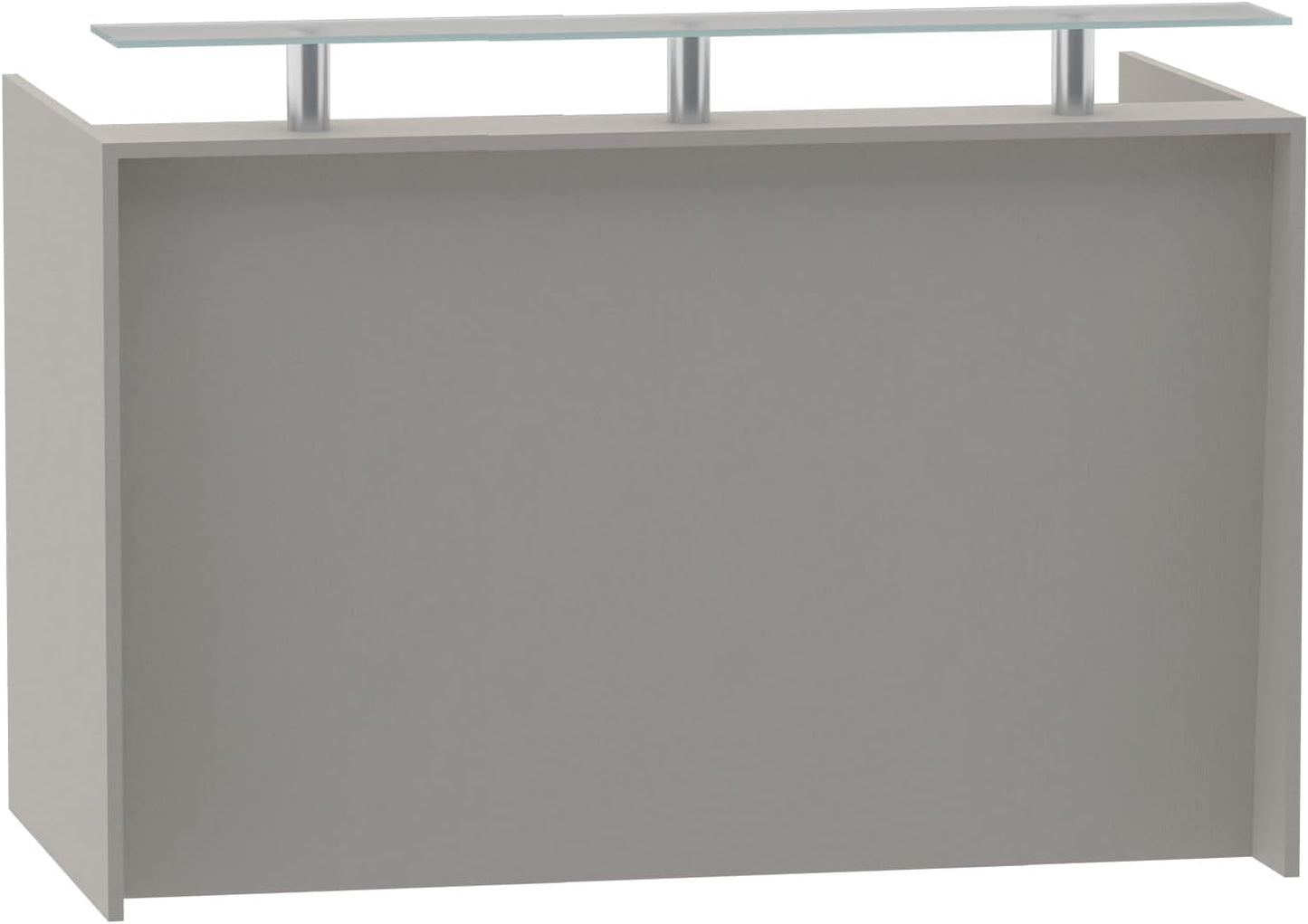 Mahmayi REC-2 Designer Reception Desk For Office Space, Front Office Desk (White-Coco Bolo)