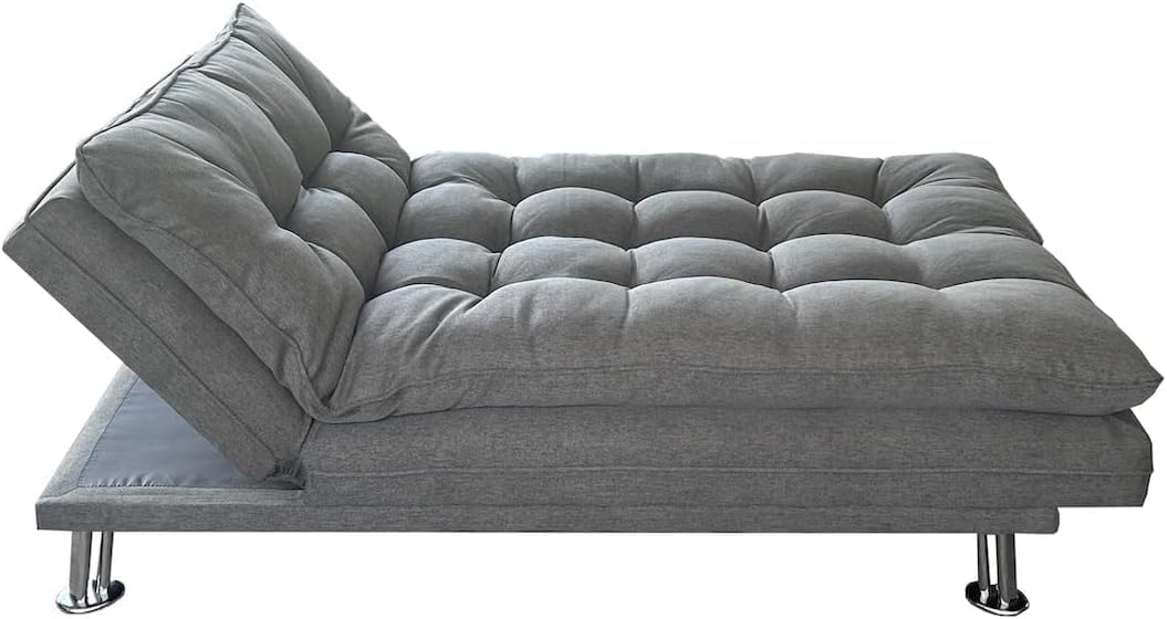 Karnak Home Amos Sofa Cum Bed I Sleeping Fabric Sofa I Three Seat Sofabed I Modern Design Living Room Sofa Color (Grey)