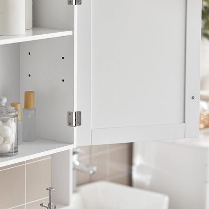 SoBuy (UAE STOCK) SoBuy BZR19-W, White Wall Mounted Single Door Bathroom Cabinet