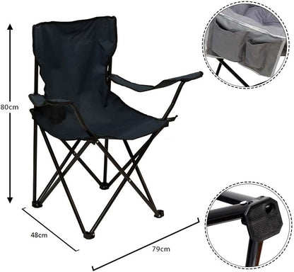 YATAI Portable Folding Camping Chair with Cup Holder Foldable Fishing Camping Chair - Outdoor Picnic Chair With Carry Bag Perfect For BBQ Beach Chair - Lightweight Outdoor Camping Chairs