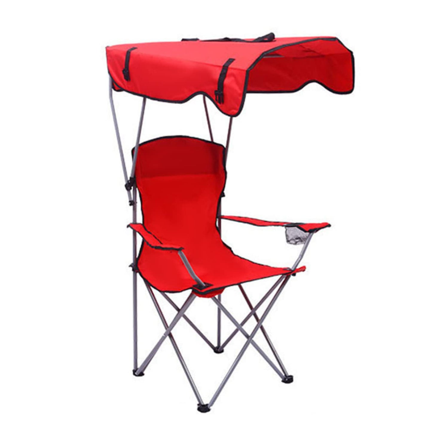 Beauenty Foldable Camping Chair with Armrests Outdoor Beach Chair With sunshade Perfect for Beach,go fishing，barbecue，Lawn，Picnic (green)