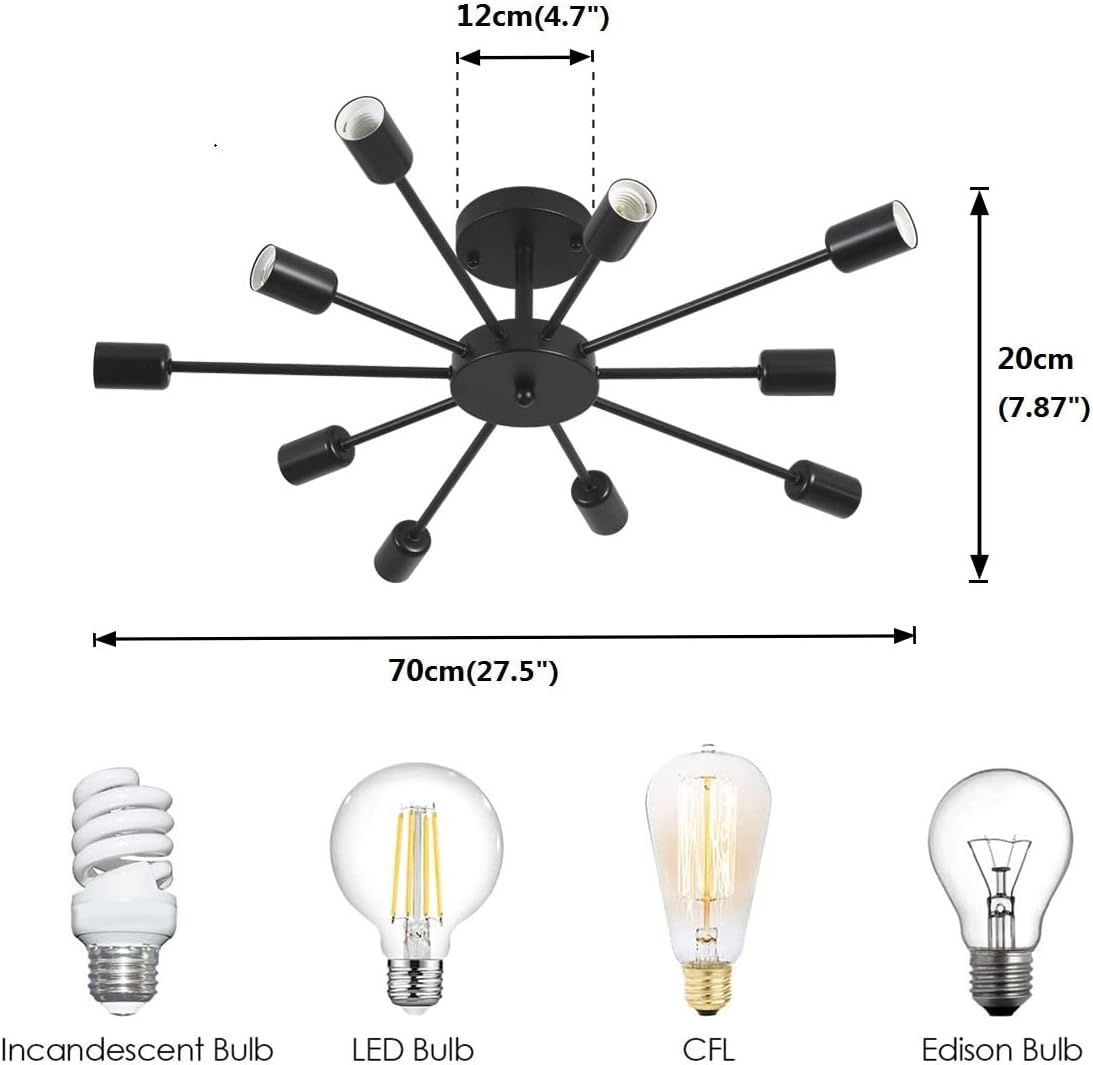 Ganeed Industrial Pendant Light, 3-Light Vintage Chandeliers Hanging Pendant Lighting Fixtures, Adjustable Height Pendant Ceiling Lamp with Metal Cage for Kitchen Living Dining Room Bedroom Hallway