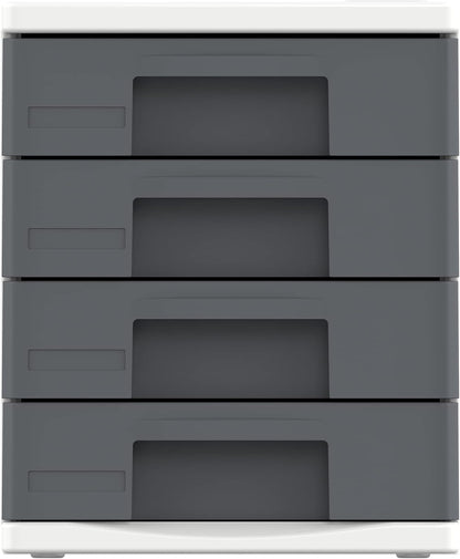 Cosmoplast 4 Tiers File Cabinet A4 Drawers, Dark Grey