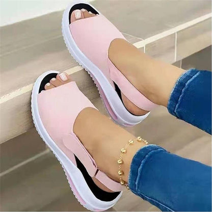 WEDFGX New Women Sandals Soft Stitching Ladies Sandals Comfortable Flat Sandals Women Open Toe Beach Shoes Woman Footwear, Black