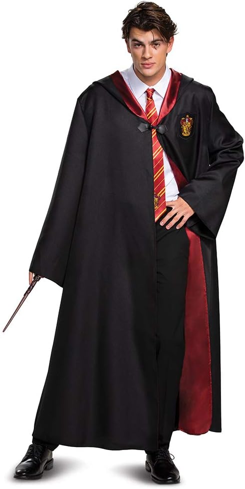 DISGUISE Harry Potter Robe, Deluxe Wizarding World Hogwarts House Themed Robes for Adults, Movie Quality Dress Up Costume Accessory, Black