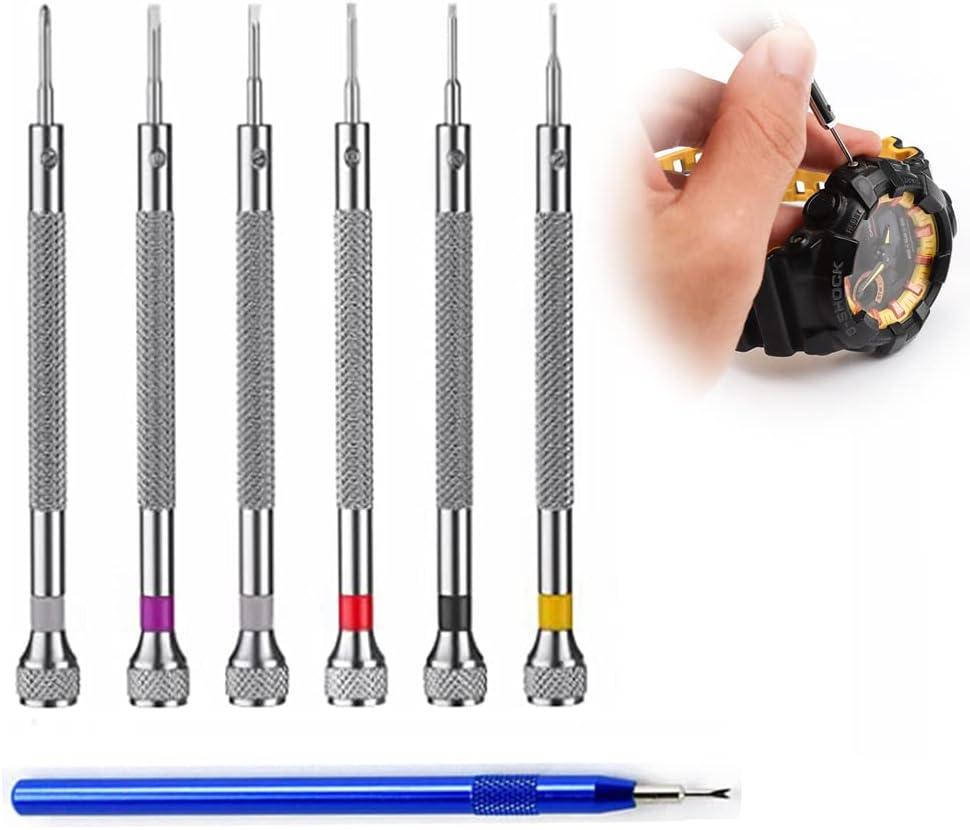 MAKINGTEC Screwdriver Watch Repair Kit, 7 Piece Set for Watch Link Disassembly Micro Precision One-piece Screwdriver for Jewelry Processing Glasses Electronic Replacement Parts Product Repair