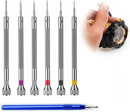 MAKINGTEC Screwdriver Watch Repair Kit, 7 Piece Set for Watch Link Disassembly Micro Precision One-piece Screwdriver for Jewelry Processing Glasses Electronic Replacement Parts Product Repair
