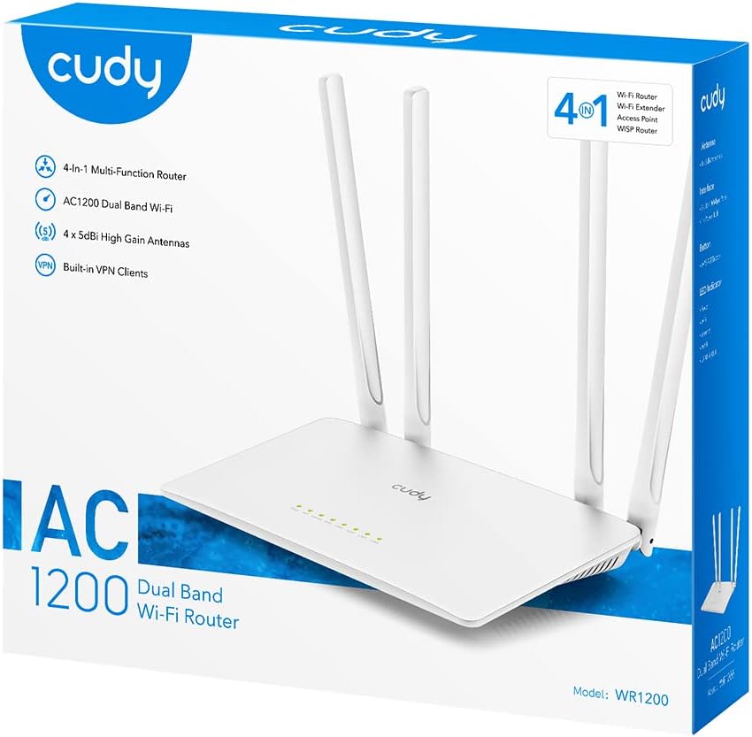 CUDY Cudy AC1200 Wi-Fi Router WR12OO (WHITE)