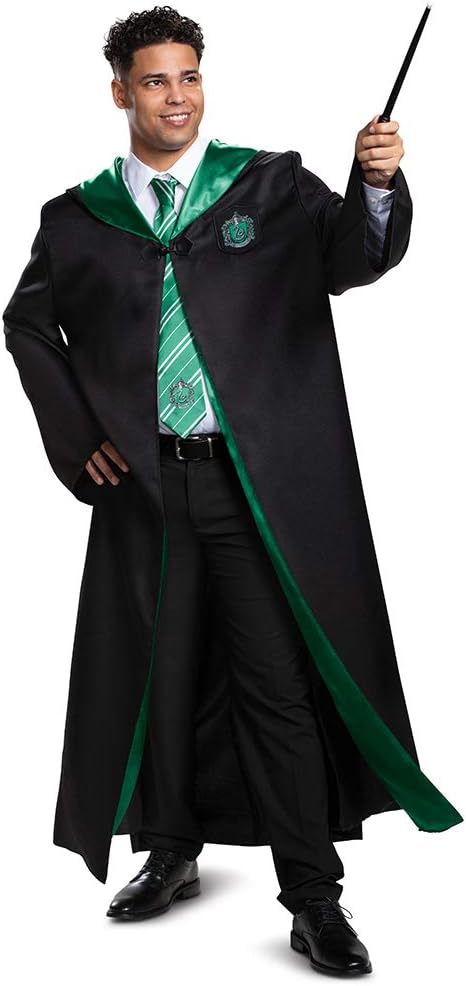 DISGUISE Harry Potter Robe, Deluxe Wizarding World Hogwarts House Themed Robes for Adults, Movie Quality Dress Up Costume Accessory, Black