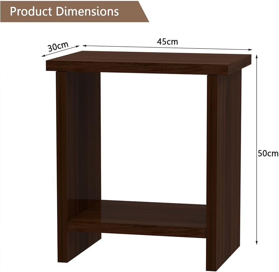 Mahmayi Modern Night Stand Table, Side Table with Sturdy Legs for Elegance and Functionality Ideal for Home, Living Room, Office - Dark Walnut