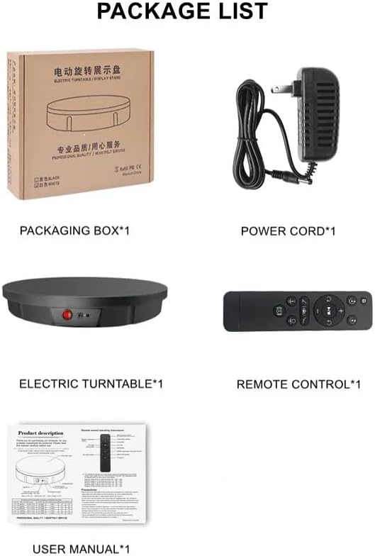 Motorized Rotating Display Stand 360° Electric Rotating Turntable Display Photo Booth 100KG Load size 60cm