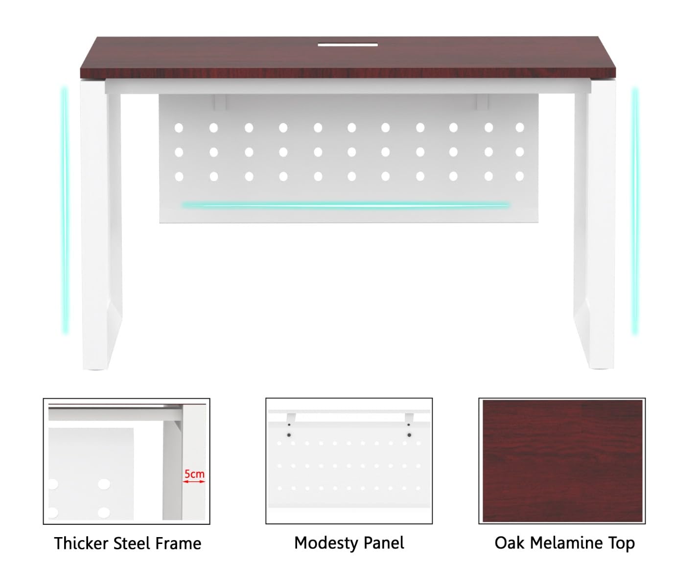 Mahmayi Vorm 136-18 White Modern Workstation Material-Melamine on MDF