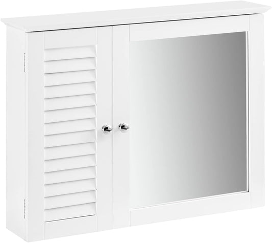 SoBuy BZR55-W, Bathroom Wall Mirror Cabinet, Wall Mounted Bathroom Storage Cabinet Unit,White