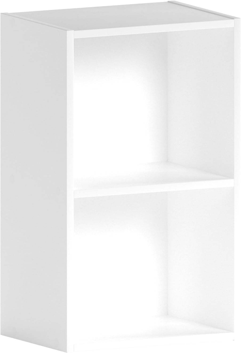 Vida Designs Oxford 2 Tier Cube Bookcase, White Wooden Shelving Display Storage Unit Office Living Room Furniture