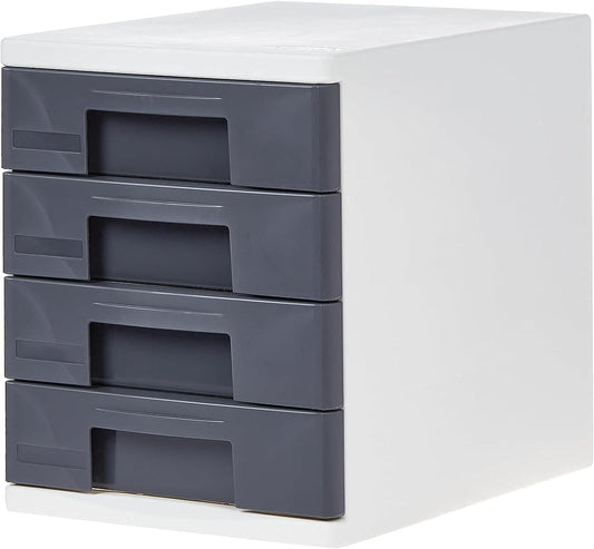 Cosmoplast 4 Tiers File Cabinet A4 Drawers, Dark Grey