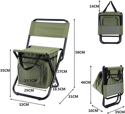 TOMVAES Portable Outdoor Folding Chair Fishing Chair Folding Stool Camping Fishing Stool Adult with Heat Preservation ice Pack Foldable Picnic Chair Outdoor Chair