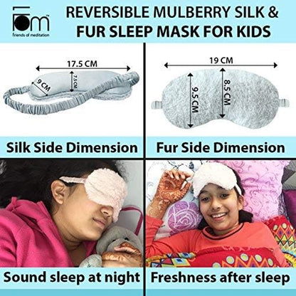 FOM (Friends of Meditation) 100% Mulberry Silk Eye Mask, Super Smooth Sleep Mask And Blind Fold (Black)