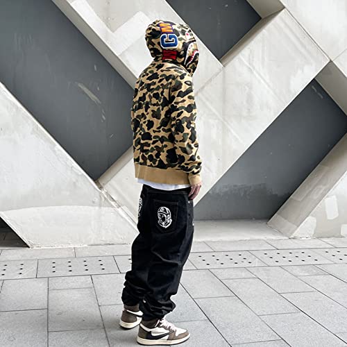 FantasyGears Y2k Jeans Men Grunge Hip Hop Baggy Pants Straight Leg Graphic Denim Joggers Loose Goth Trousers Streetwear