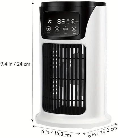 NEX.AI Air Conditioner Humidifier Atmosphere Lamp Fan USB Cooler Air Conditioner, 3-in-1 Function, Essential Cooler For Office And Home Use, USB Portable Air Conditioner USB Fan