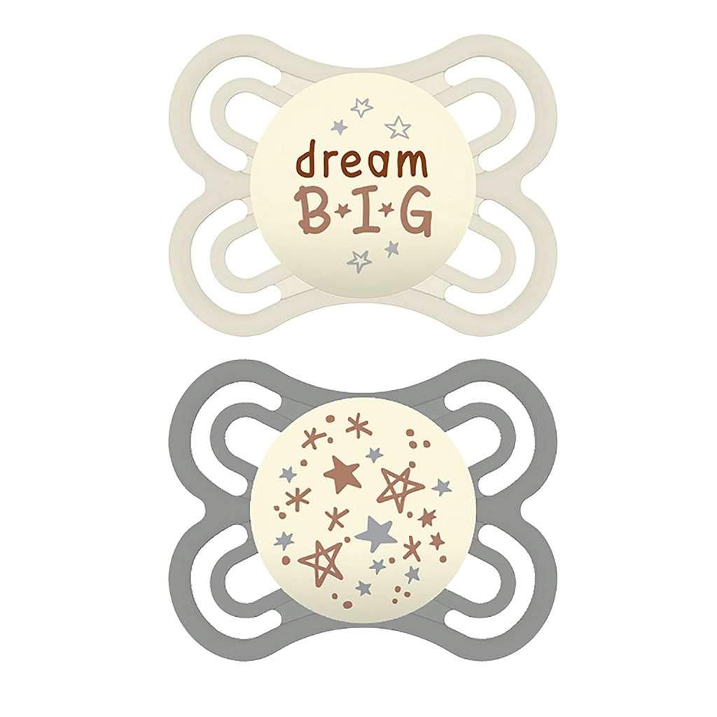 MAM Perfect Night Baby Pacifier, Patented, Glows in the Dark, 2 Pack, 0-6 Months, Unisex