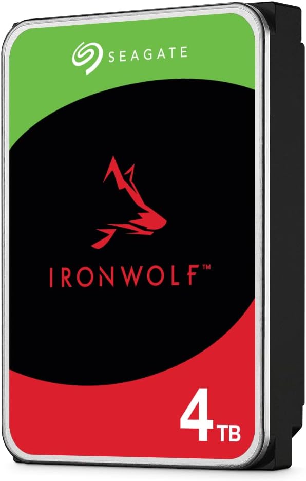 Seagate IronWolf, 4TB, NAS, Internal Hard Drive, CMR 3.5 Inch, SATA, 6GB/s, 5,400 RPM, 256MB Cache, for RAID Network Attached Storage (ST4000VN006)