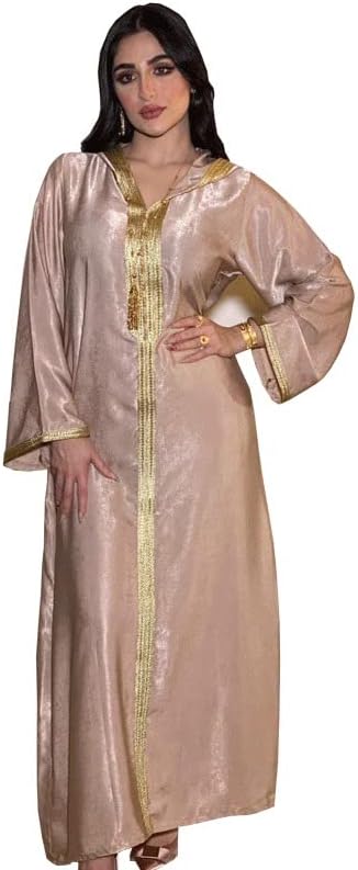 Dubai Arabic Muslim Abaya Dress for Women Moroccan Kaftan Hooded Robe Turkish Islamic Jalabiya