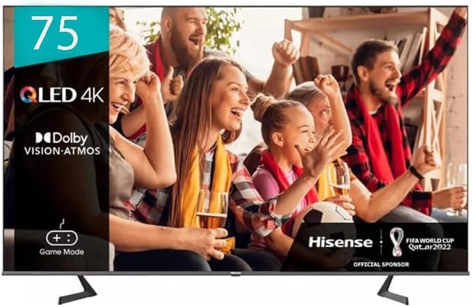 Hisense 75 Inch 4K Ultra HD Quantum Dot Color Smart LED TV Dolby Vision & Atoms Model 75A7HQ | 1 Year Full Warranty.