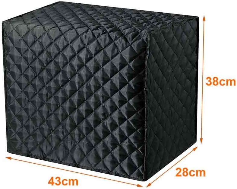 Bread Maker Cover, Cotton Quilted Diamond Stitching Bakeware Protector,Kitchen Toaster Appliance Dust Cover, Machine Washable(Black, 17"x11"x15")