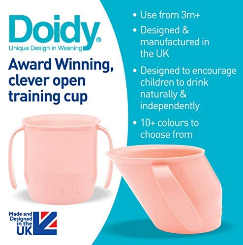 Doidy Cup - Training Sippy Cups for Toddler Cup & Babies - Unique Slanted Design Two Handles Baby Cup - Great Weaning Cup for Milk, Water & Juice - Use from 3-6 Months to Toddler (Purple)