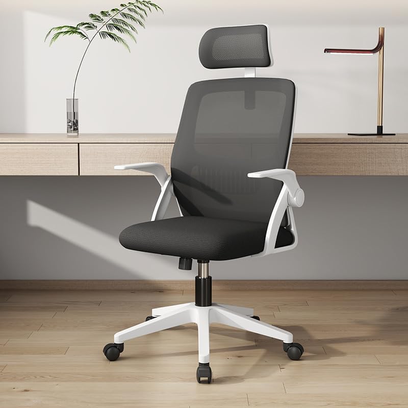 Peng General Ergonomic Office Chair, Home Mesh Office Desk Chairs with Wheels, Computer Task Chair for Adults, 300 lb Capacity, Office Chair for Study and Work (White/Black)