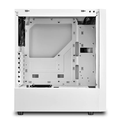 Sharkoon RGB Slider ATX PC Case, Tempered glass, compatible with Mini-ITX, Micro-ATX, ATX, 7 Expansion slots, 14 Modes addressable RGB - White