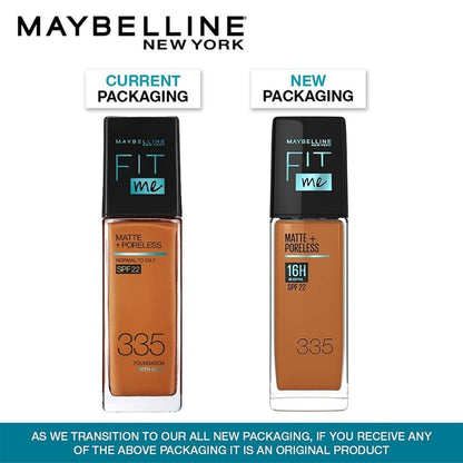 Maybelline New York Fit Me Matte+Poreless Liquid Foundation, 340 Cappuccino, 30 ml