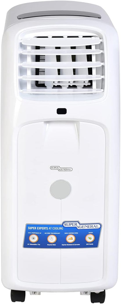 Super General 1 Ton Portable Air Conditioner, 12000 BTU, 24h Timer, Powerful Cooling, low noise, SGP-122-T3, White, 27 x 40.5 x 69 cm, One Year Warranty