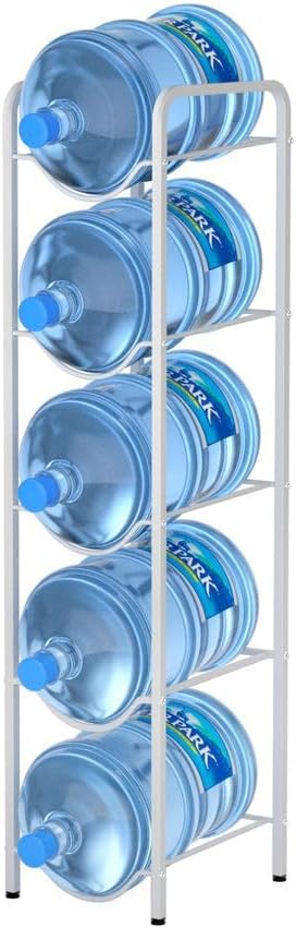 ECVV IBAMA 5-Tier Water Cooler Jug Rack - 5 Gallon Water Bottle Storage Rack Jug Holder - Heavy Duty Bottle Buddy with Floor Protection for Kitchen Office Home | ASSORTED |