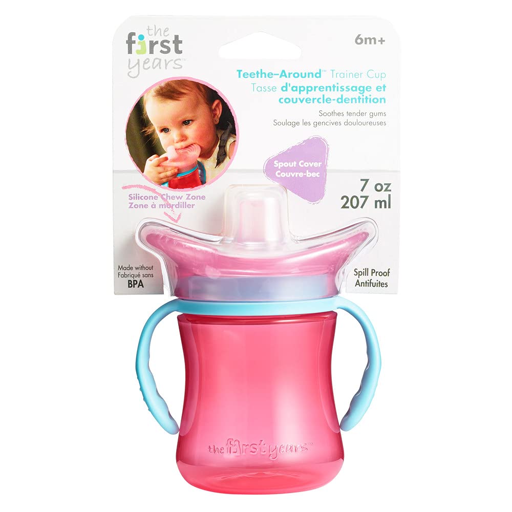 The First Years Teethe Around Sensory Trainer Sippy Cup, Pink