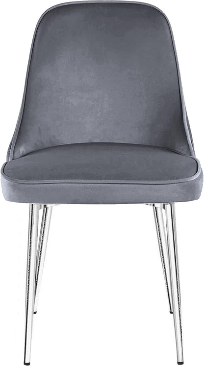 Dining Room Chairs Living Room Silver Legs Chair Velvet Fabric Chair For Office Visitor and Hotel Restaurant - Light Grey (Light Grey)