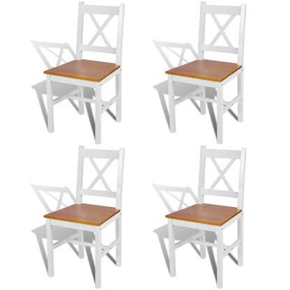 vidaXL Dining Room Chairs, Set of 2, Dining Room Chairs with Backrest, Dining Chair, Kitchen Chair for Dining Room, Kitchen, Wooden Chair, Pine Wood