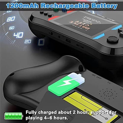 Handheld Game Console for Kids Adults, 3.5'' LCD Screen Retro Handheld Video Game Console, Preloaded 500 Classic Retro Video Games with Rechargeable Battery, Support 2 Players and TV Connection (AA)