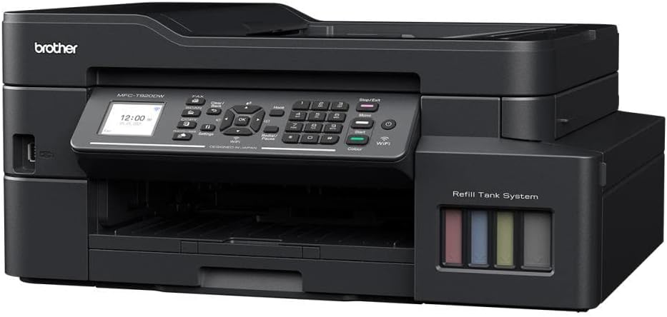 Brother Wireless All In One Ink Tank Printer, MFC-T920DW, Automatic 2 Sided Features, Mobile & Cloud Print And Scan, Network Connectivity, High Yield Ink Bottles