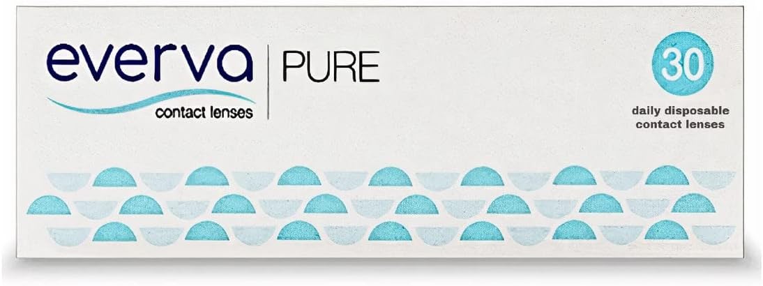 Everva Pure - Daily Disposable Pack Clear Contact Lenses - Prescreibed contact lens - one day contact lenses Pack of 30