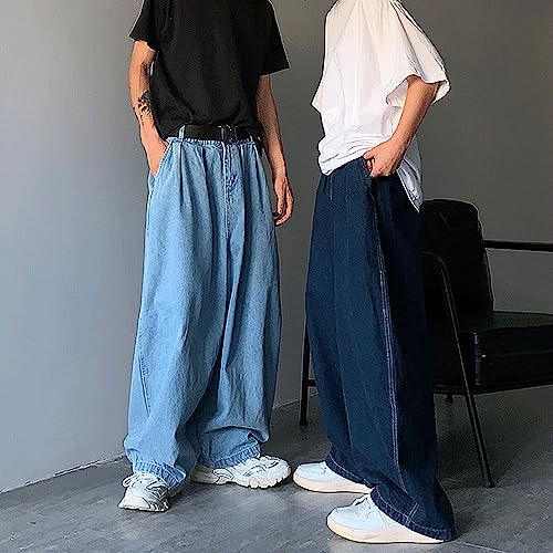 Nutirangee Men's Loose Fit Baggy Jeans Casual Streetwear Wide Leg Hip Hop Oversized Denim Pants