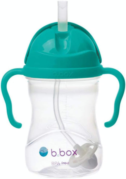 b.box Sippy Cup with Fliptop Weighted Straw, Drink from Any Angle | Spill Proof, Leak Proof & Easy Grip | BPA Free & Dishwasher Safe | Babies & Toddlers (Cherry Blossom 240ml)