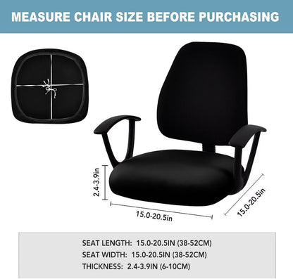 SARAFLORA Polyester Solid Stretch Washable Computer Chair Slipcovers for Universal Rotating for Boss, Office Chair (Large, Black)