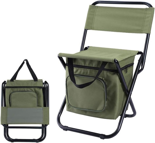 TOMVAES Portable Outdoor Folding Chair Fishing Chair Folding Stool Camping Fishing Stool Adult with Heat Preservation ice Pack Foldable Picnic Chair Outdoor Chair