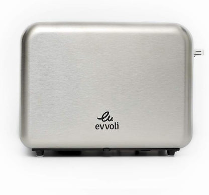 evvoli 2 Slice Toaster With 6 settings Stainless steel Removable Crumb Tray EVKA-TO7HS, Silver