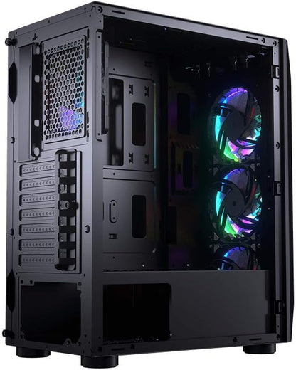 Cougar Mx410 Mesh-G RGB Powerful Airflow And Compact Mid-Tower Case With Tempered Glass, Dual RGB Strips And 4 X RGB Fans