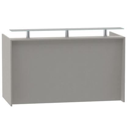 Mahmayi REC-2 Designer Reception Desk For Office Space, Front Office Desk (White-Coco Bolo)